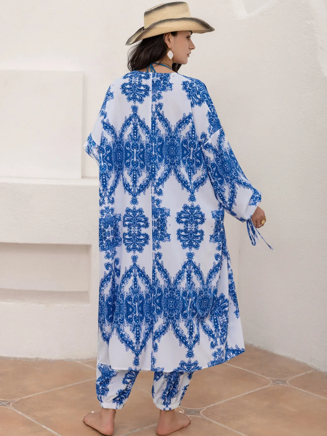 🌼 Printed Open Front Top and Pants Set 🌼