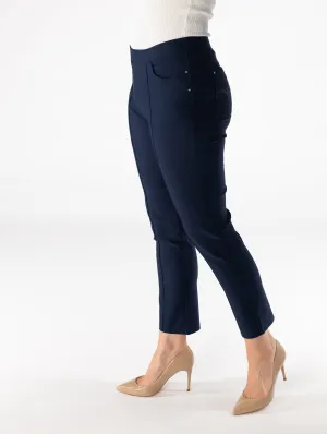 27" leg front stitch Trouser-Navy