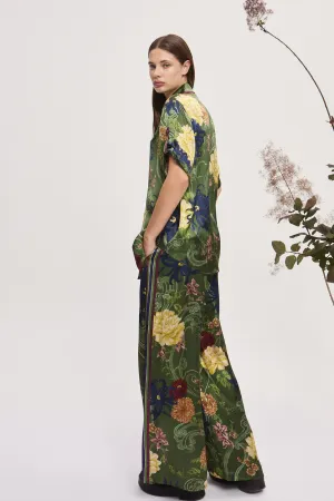 Avery Silk Pant Green