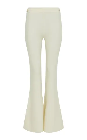 Ayala Flare Cropped Knit Pant in Ivory Merino Wool Cashmere