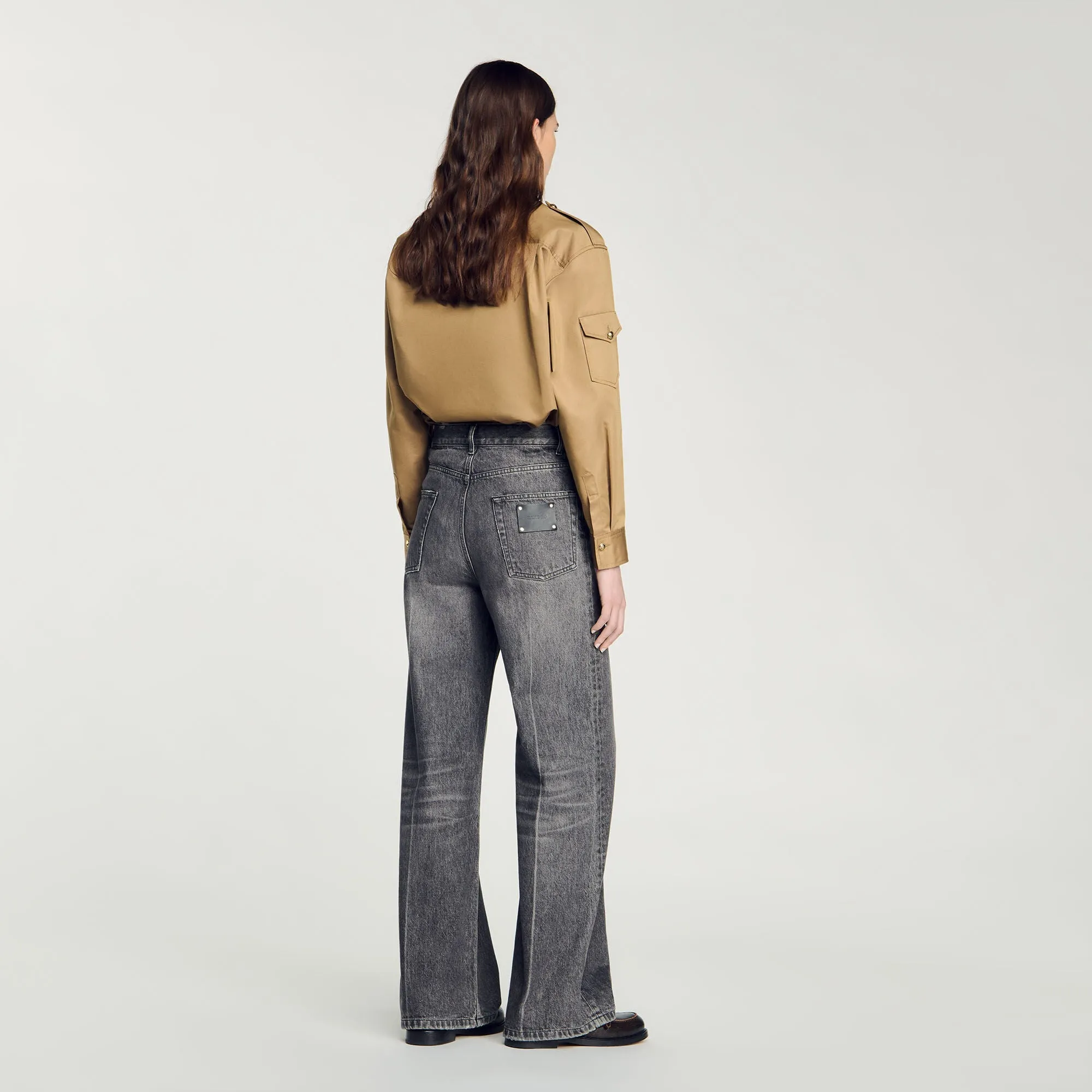 Bibi Low-Waisted Straight-Leg Jeans Grey