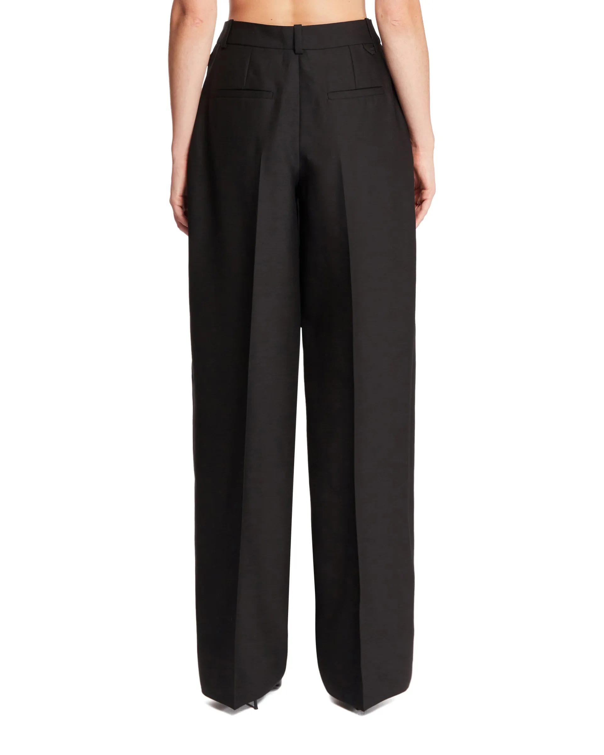 Black Curzio Wool Pants