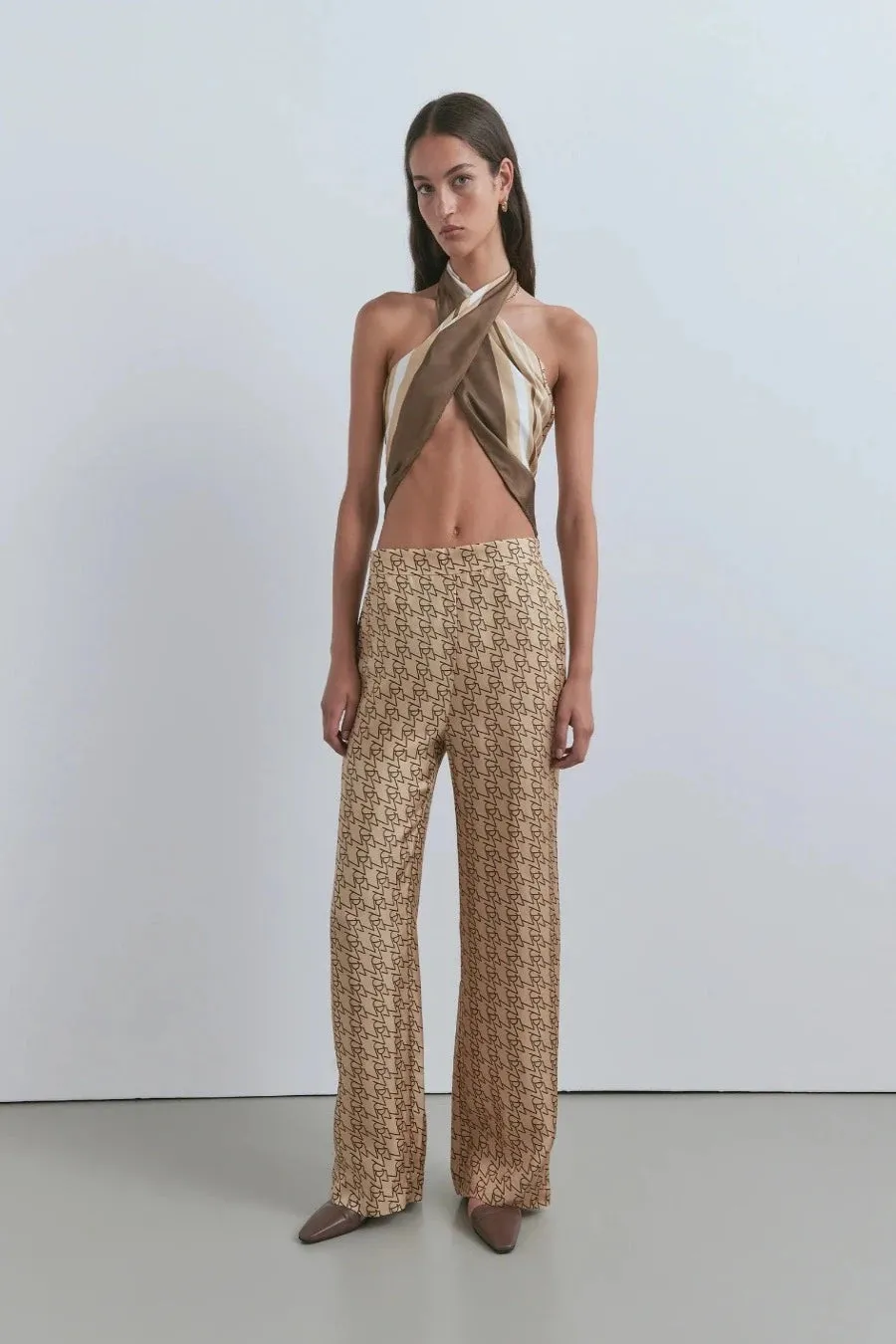 Chauffeur Silk Trouser Scarf Print