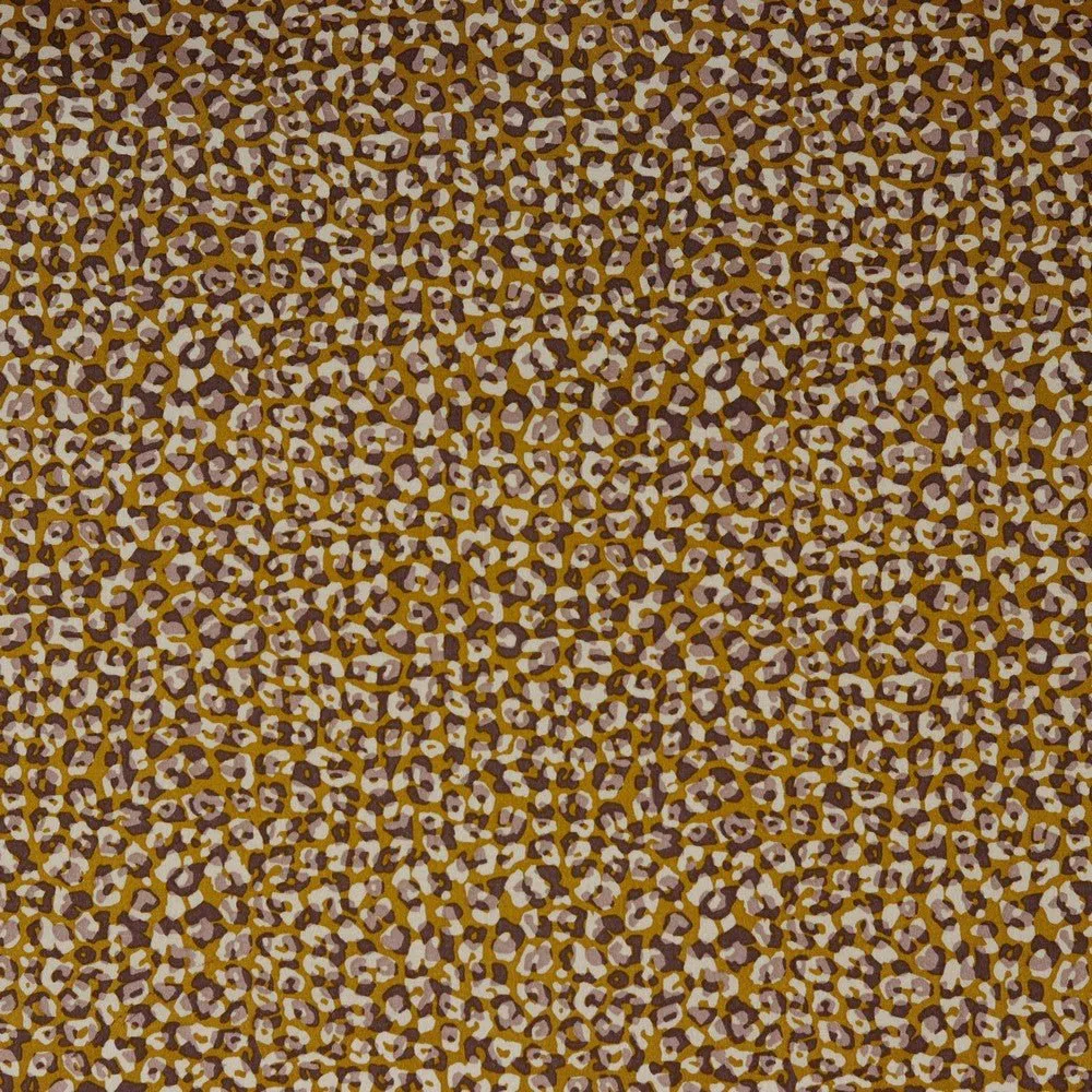 Cotton Stretch Sateen - Animal Print (Mustard)