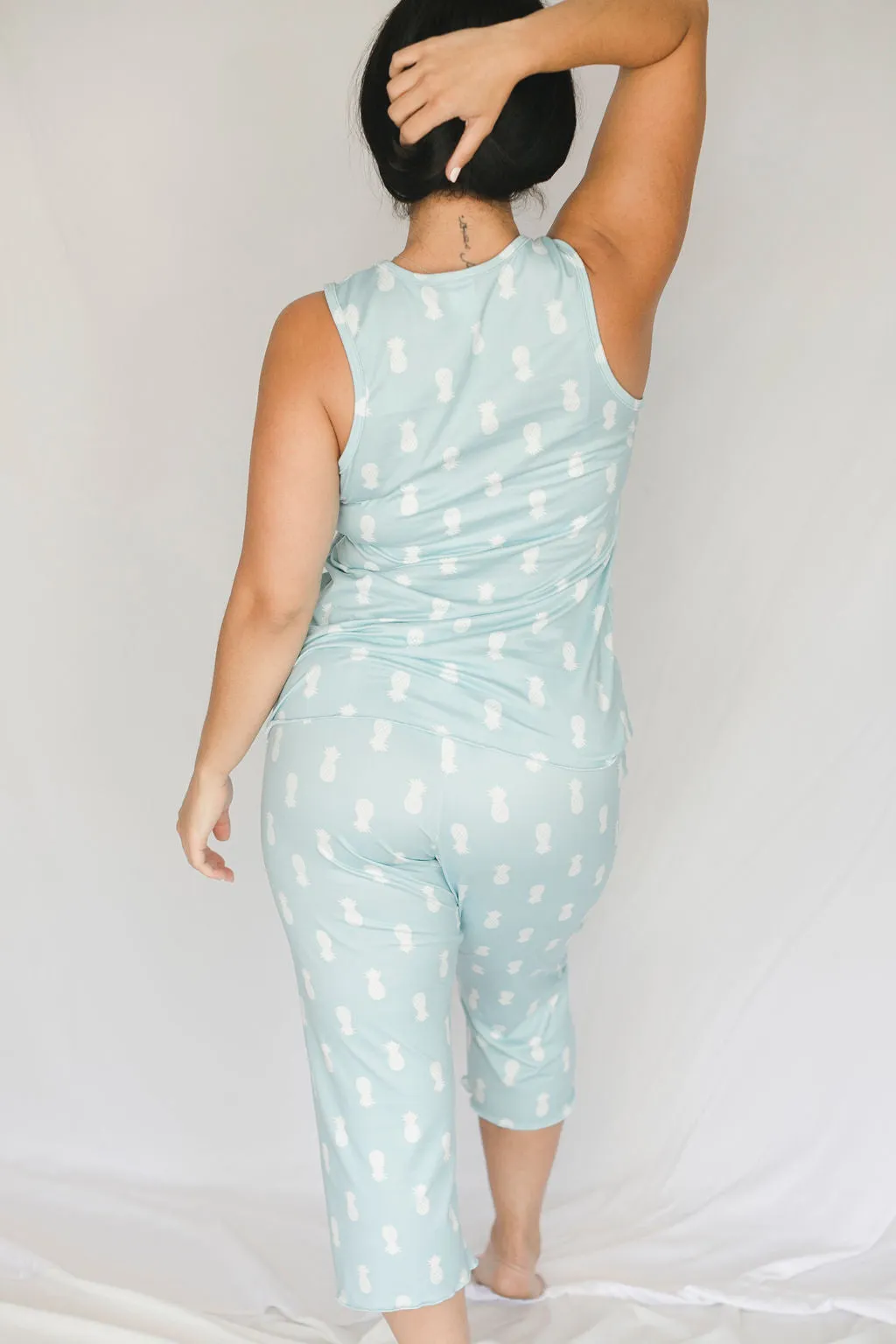 Cozy Pineapple Pajama Capris Set