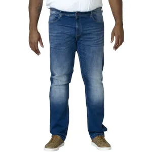 D555 Mens Ambrose Big & Tall Kingsize Tapered Fit Stretch Jeans - Dark Blue