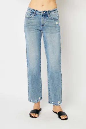 Destroyed Straight Leg Jeans