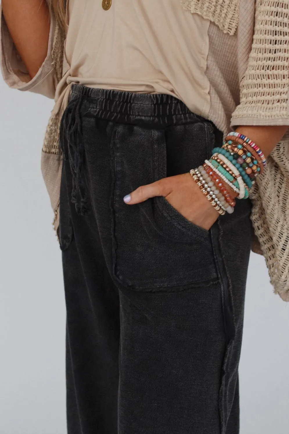 Easy Going Wide Leg Palazzo Pant - Black