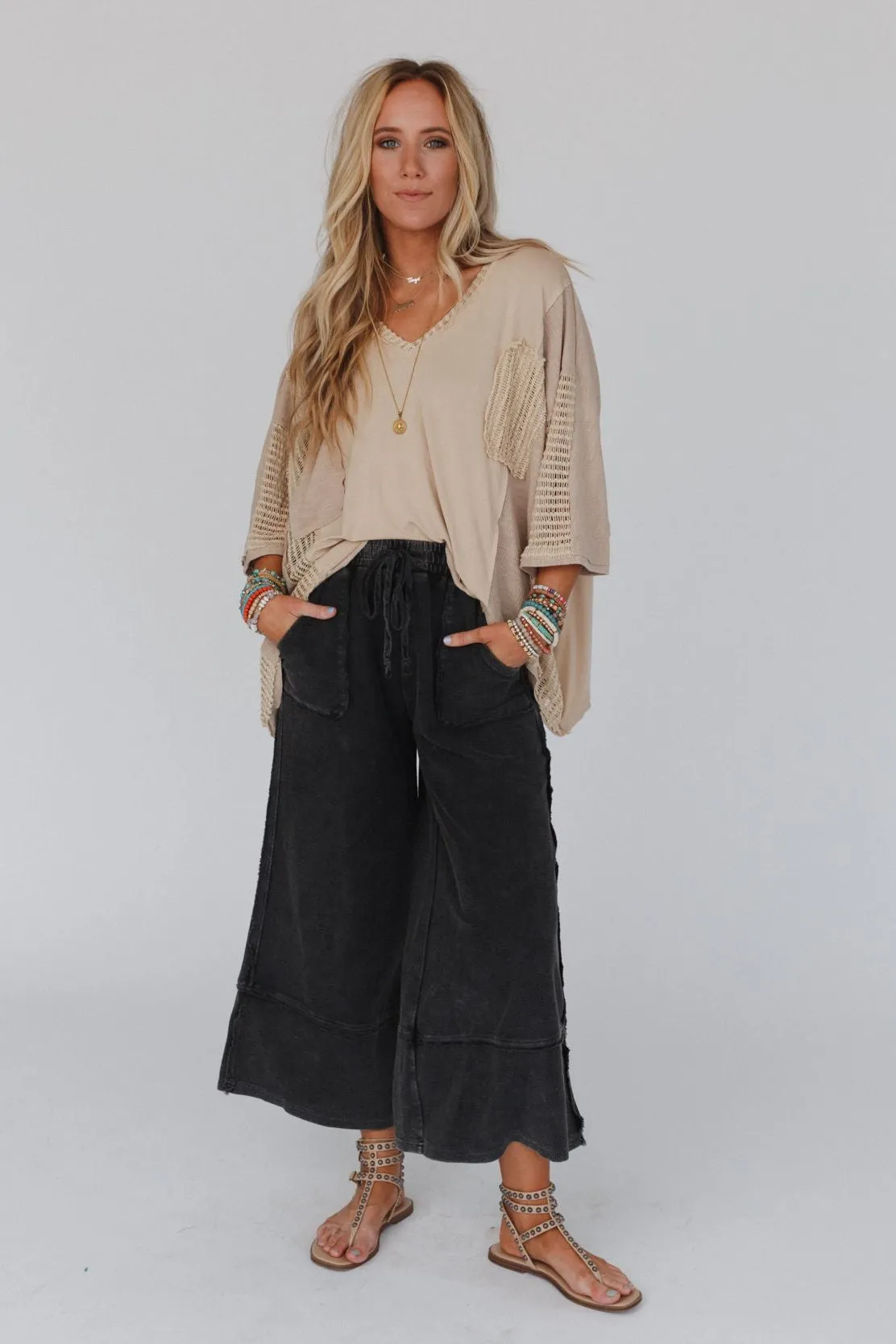 Easy Going Wide Leg Palazzo Pant - Black