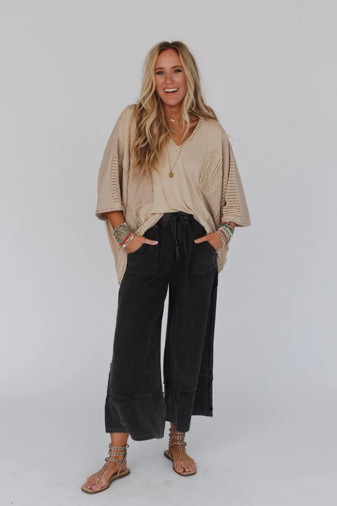 Easy Going Wide Leg Palazzo Pant - Black