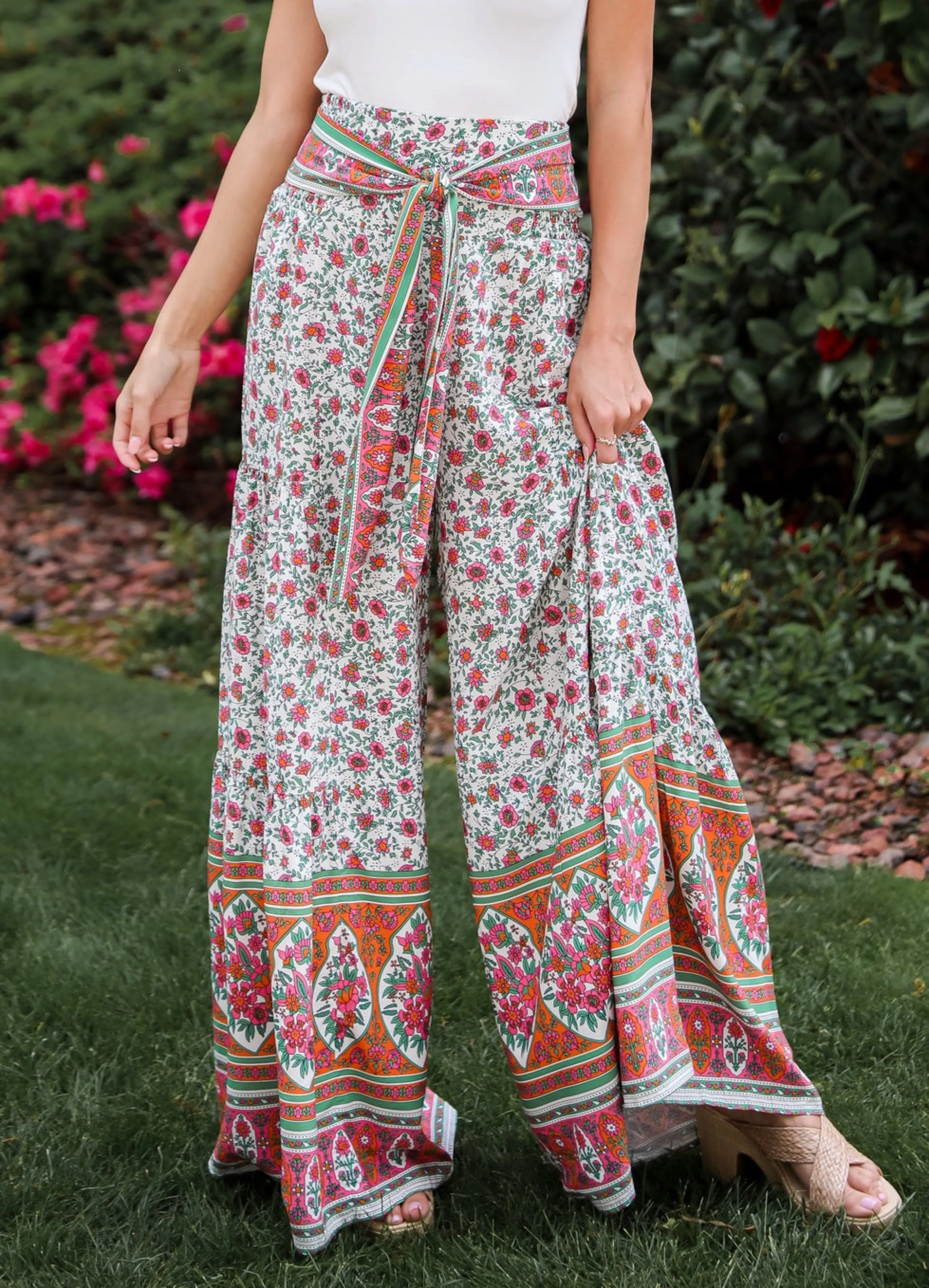 FINAL SALE - Vibrant Sun Floral Wide Leg Pants
