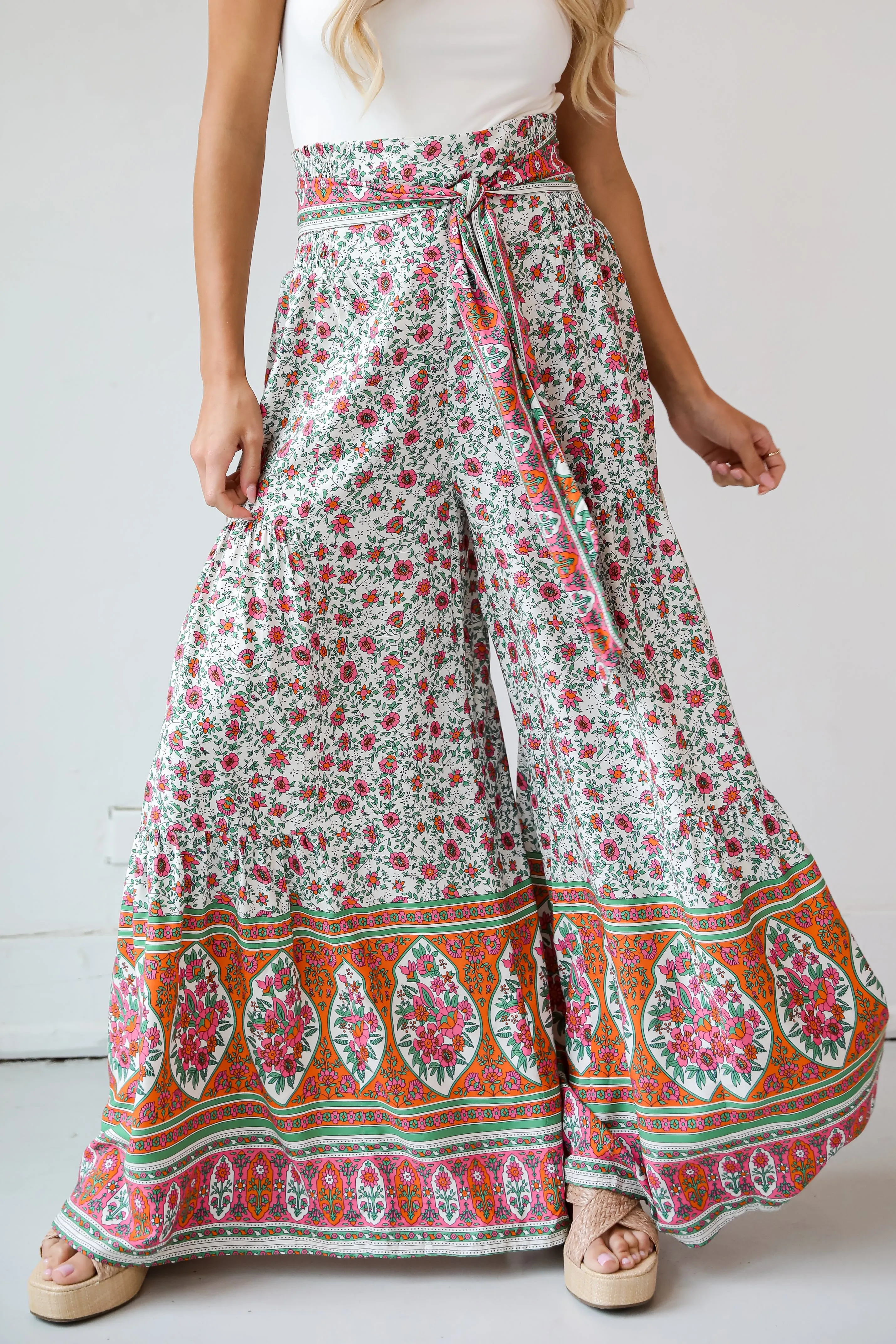 FINAL SALE - Vibrant Sun Floral Wide Leg Pants
