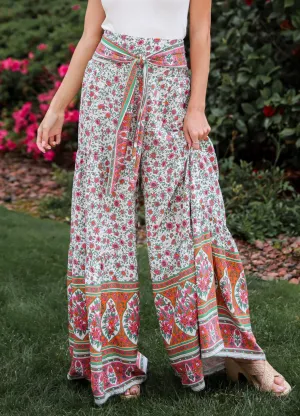 FINAL SALE - Vibrant Sun Floral Wide Leg Pants
