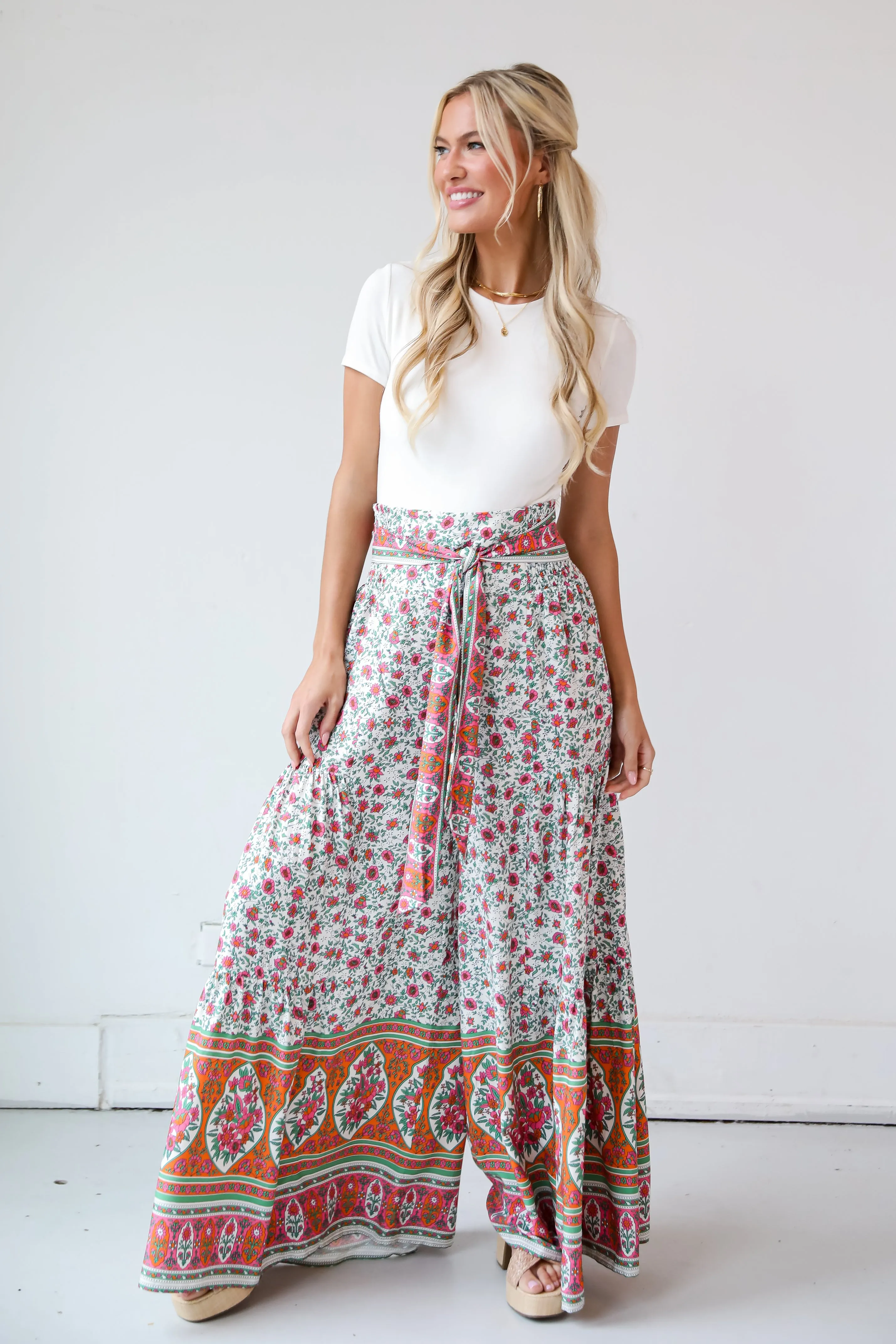 FINAL SALE - Vibrant Sun Floral Wide Leg Pants