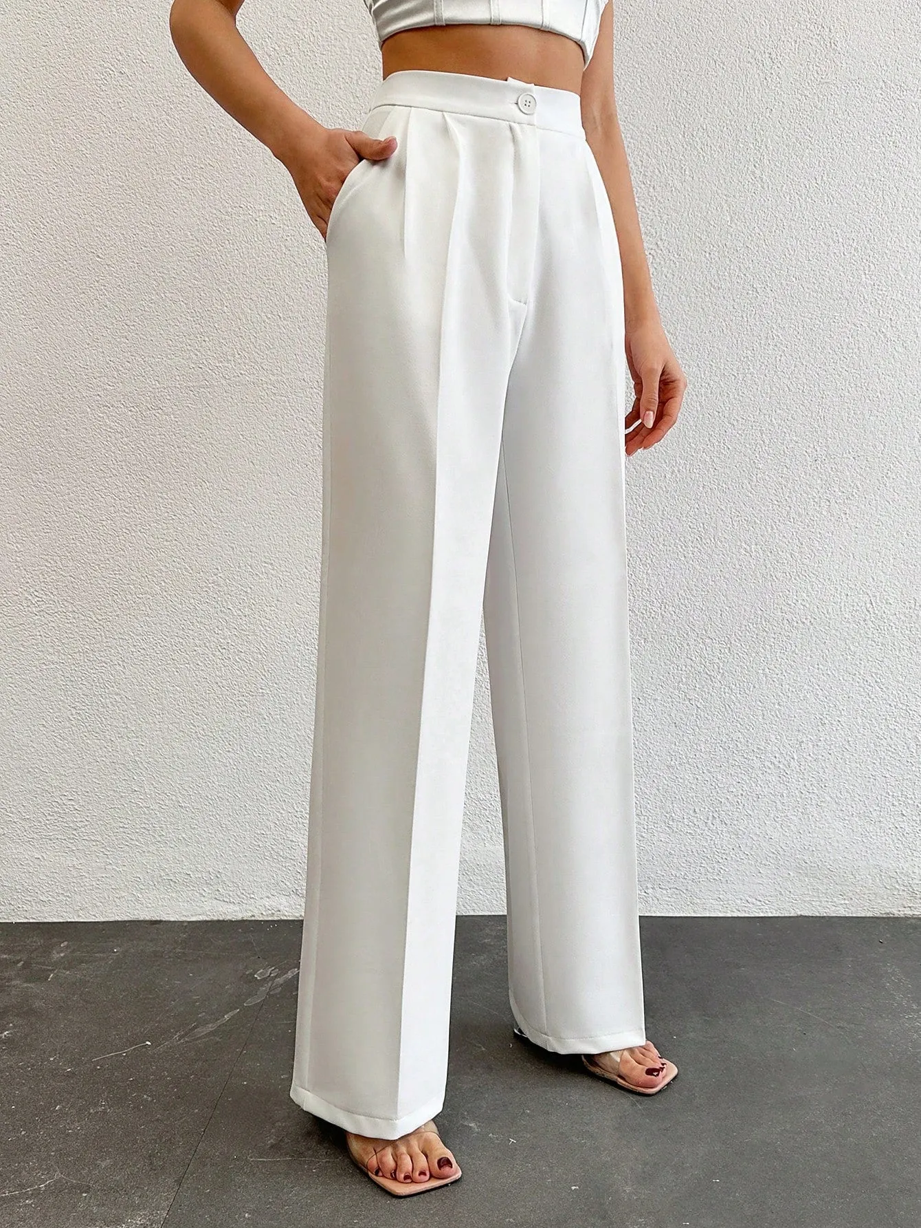 Formal Pleated Wide Leg Trouser