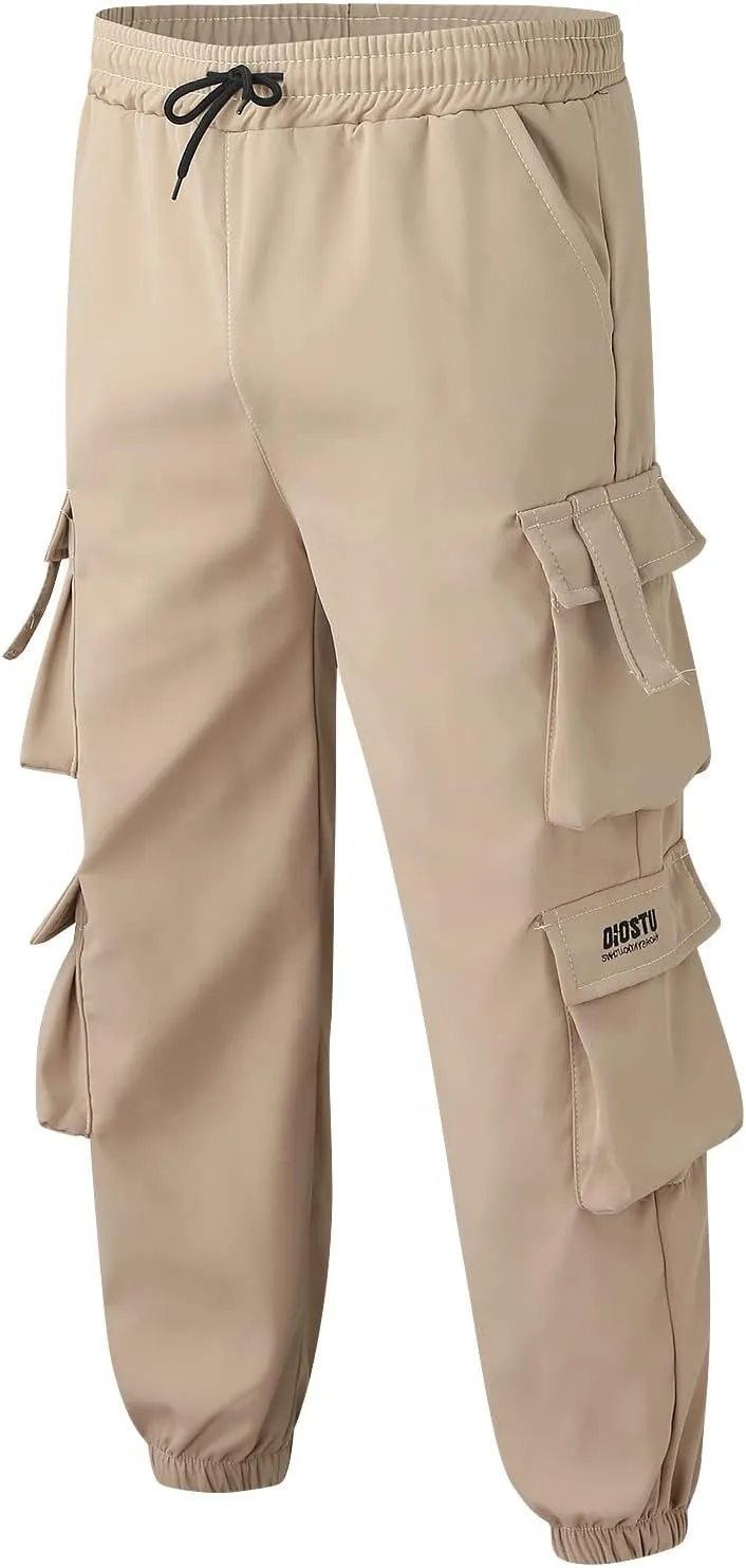 GIERIDUC Men's Faux Leather Pants Mens Pants Casual Relaxed Fit Joggers Black Pleather Pants for Men Mens Jogger Cargo Pants