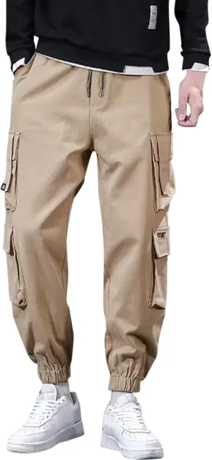 GIERIDUC Men's Faux Leather Pants Mens Pants Casual Relaxed Fit Joggers Black Pleather Pants for Men Mens Jogger Cargo Pants
