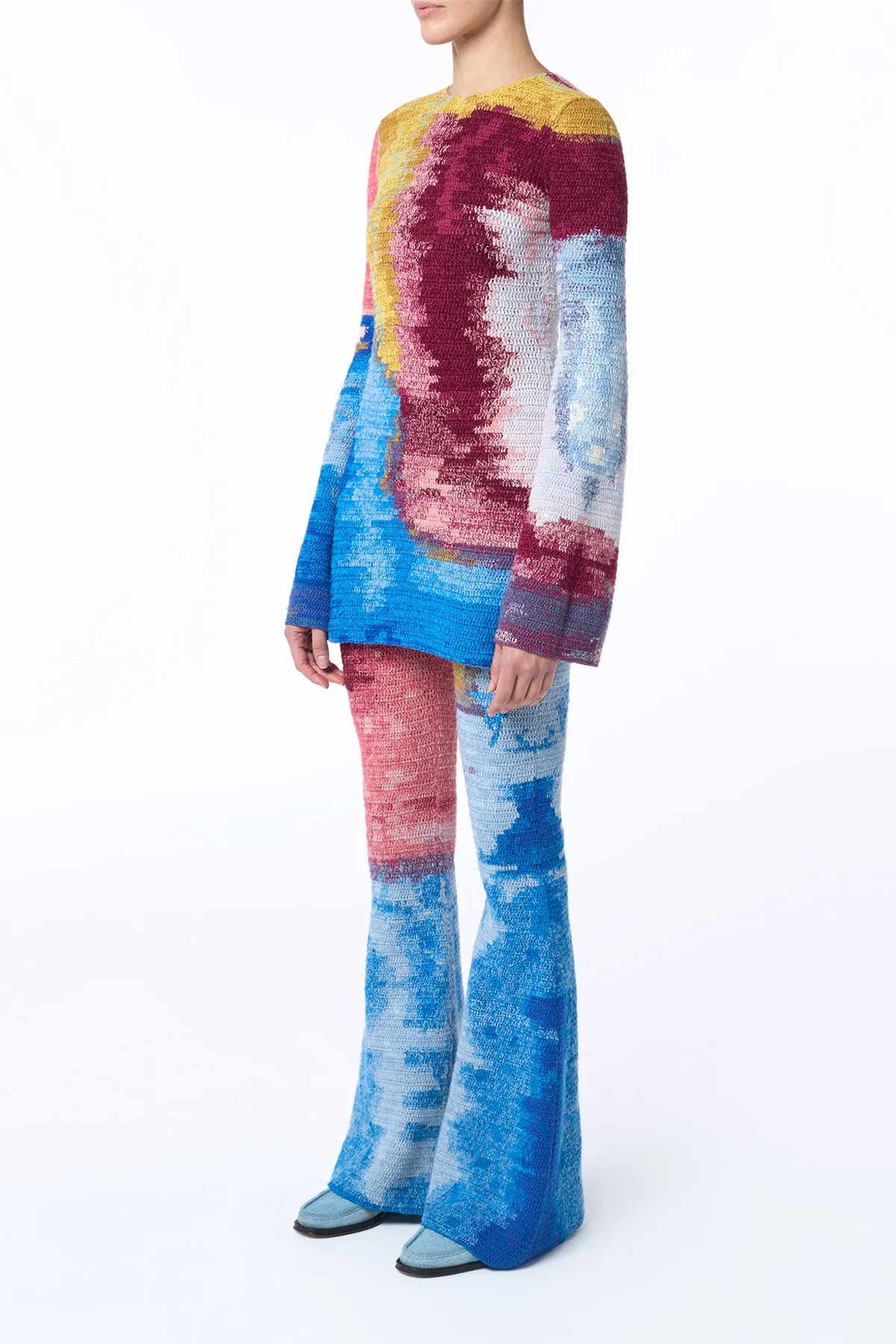 Hebe Crochet Pant in Aurora Multi Cashmere