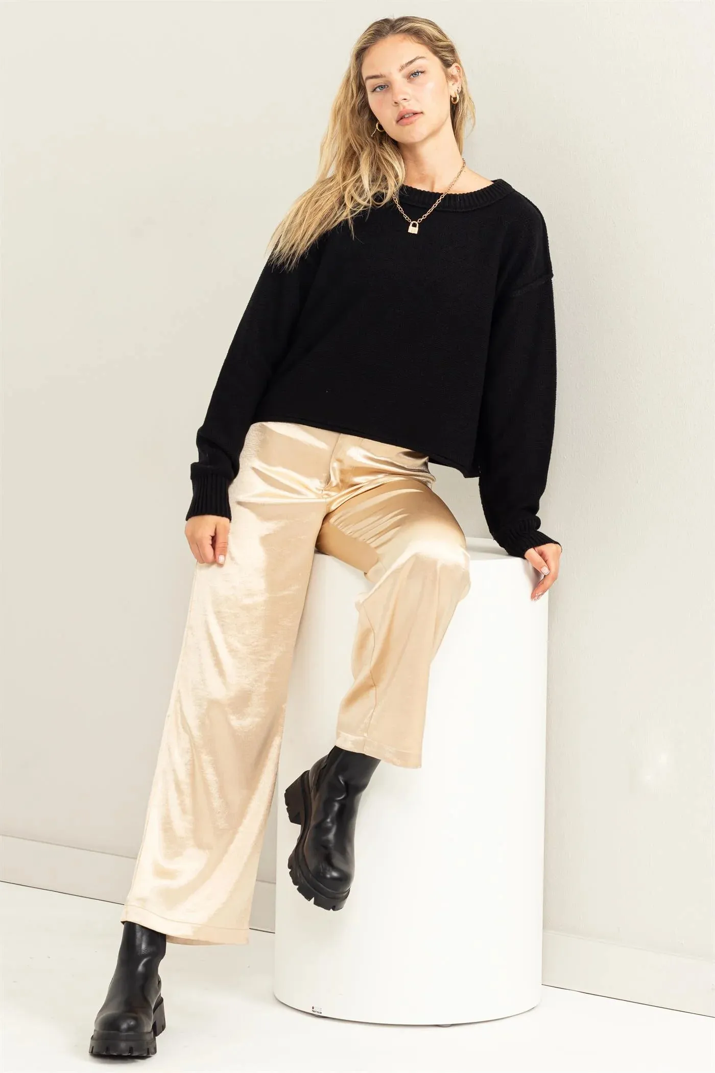 HYFVE Wide Leg Satin Pants
