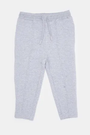 Infant Boys Grey Jacquard Active Pants