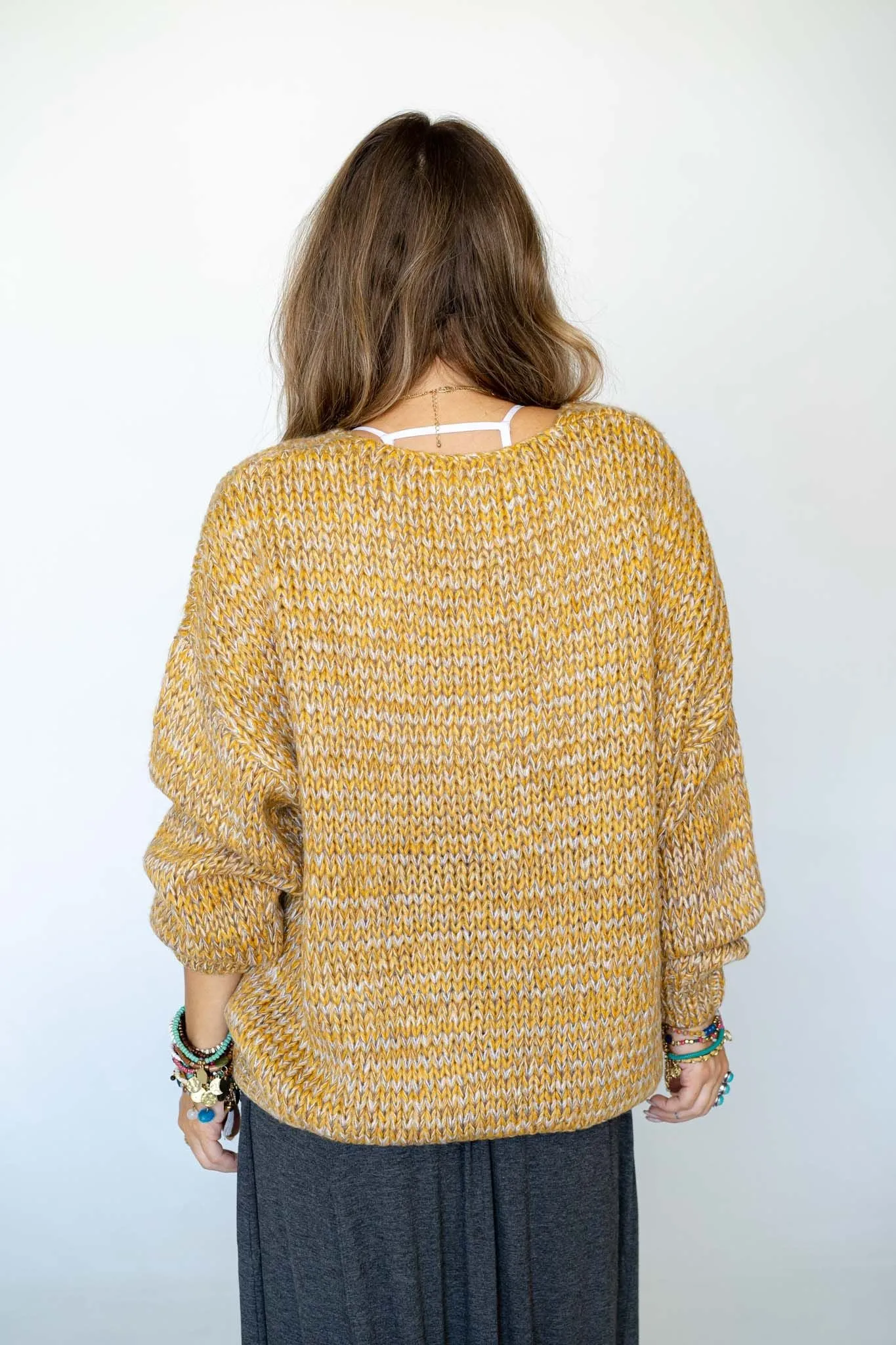 Keep It Cozy Chunky Knit Sweater - Mustard