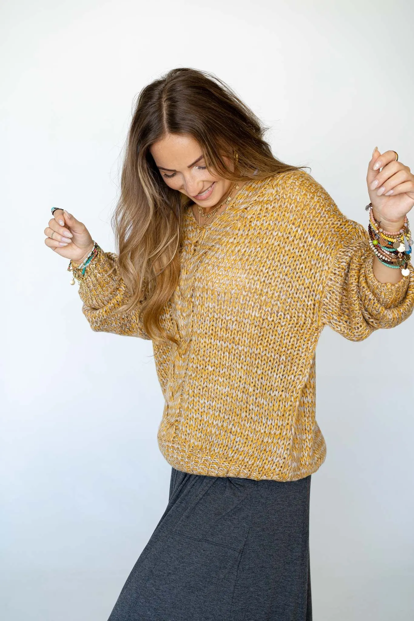 Keep It Cozy Chunky Knit Sweater - Mustard