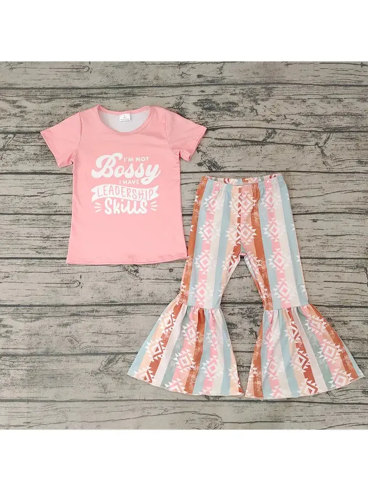 Kid's Bossy Leadership Bell Bottom Pant Set