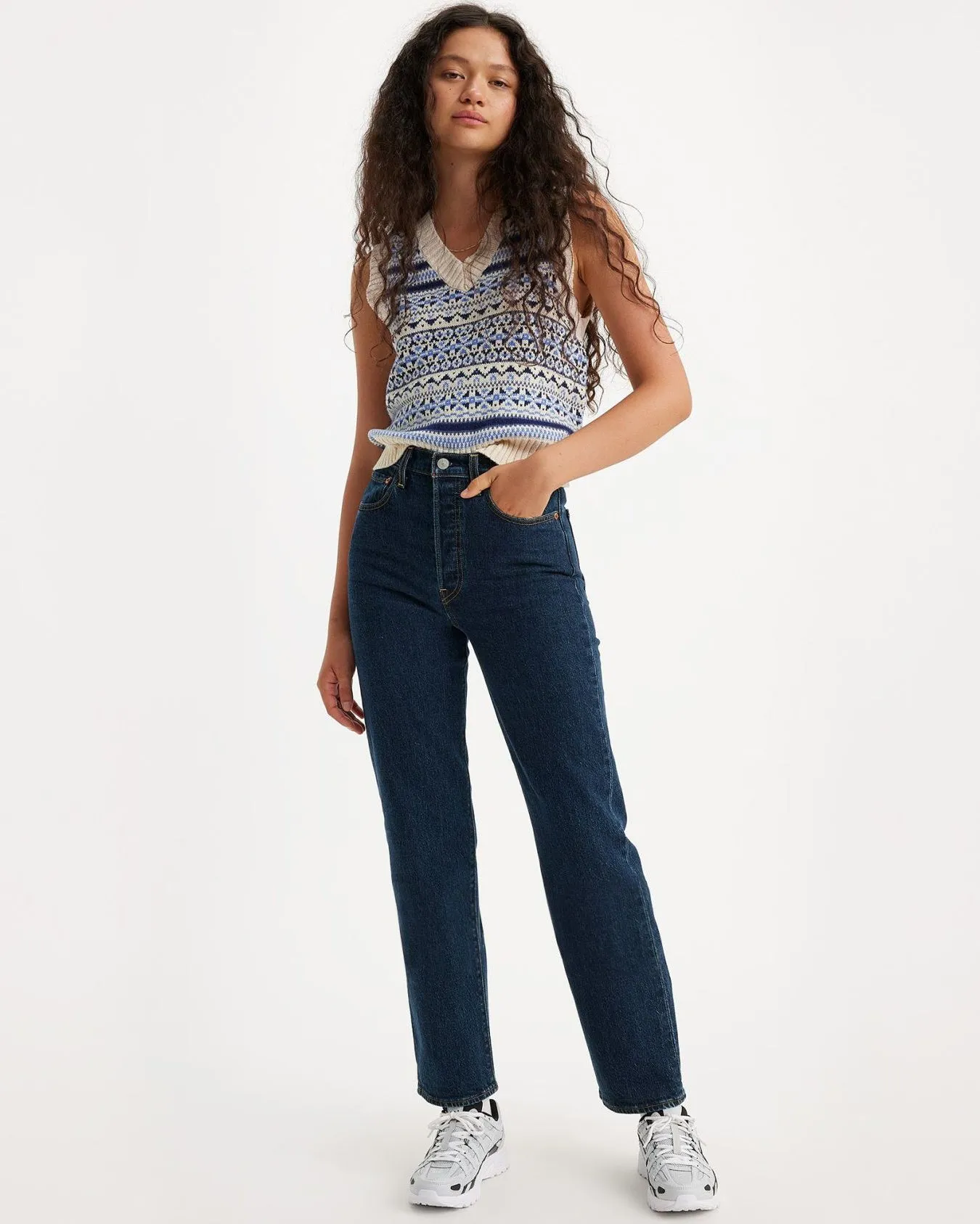 Levi's® Womens Ribcage Straight Ankle Jeans - Salsa Dark Stone