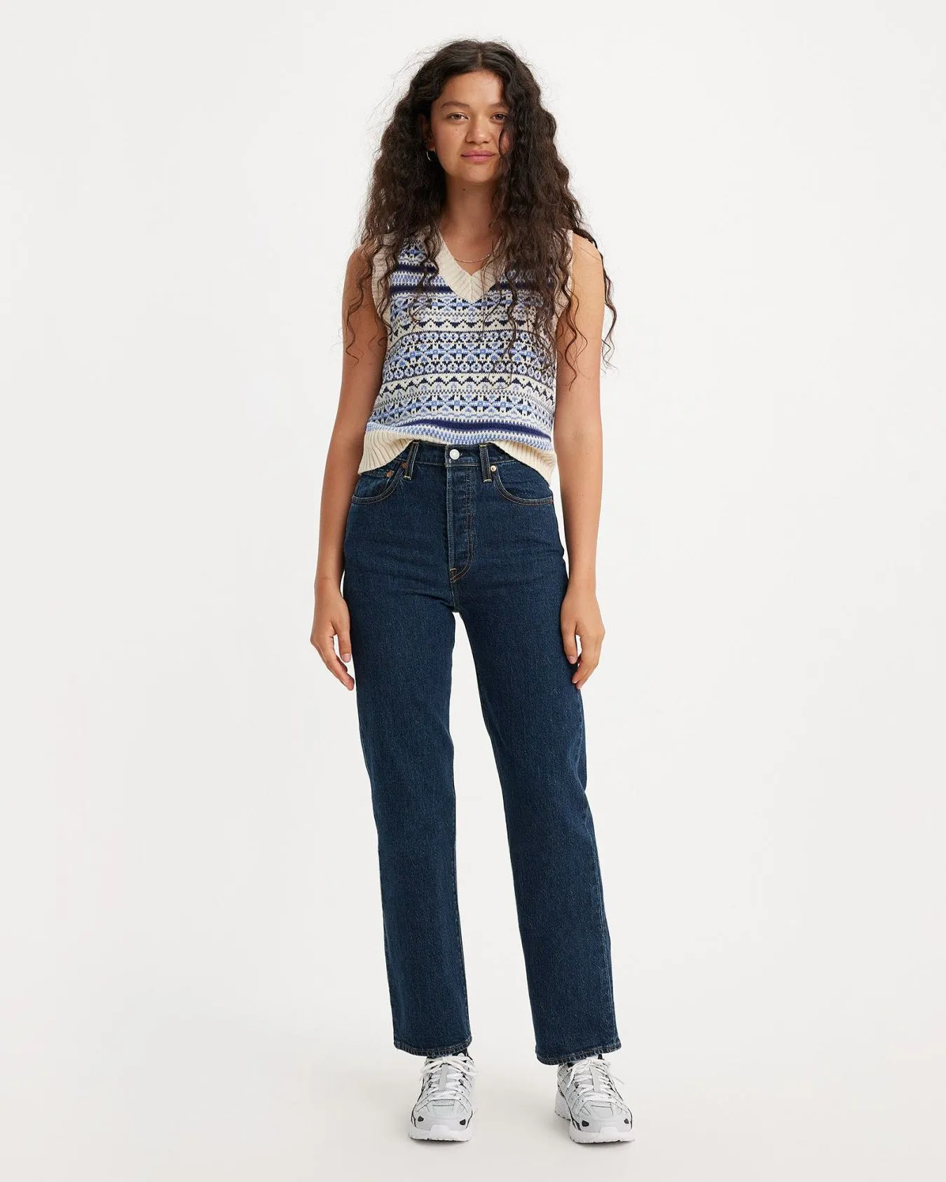 Levi's® Womens Ribcage Straight Ankle Jeans - Salsa Dark Stone