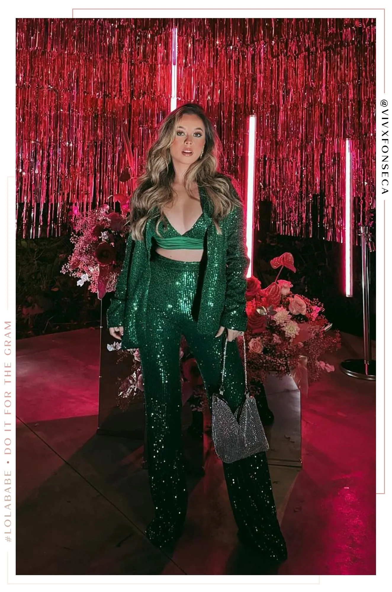 Lush Holiday Sequin Two Piece Set - Green