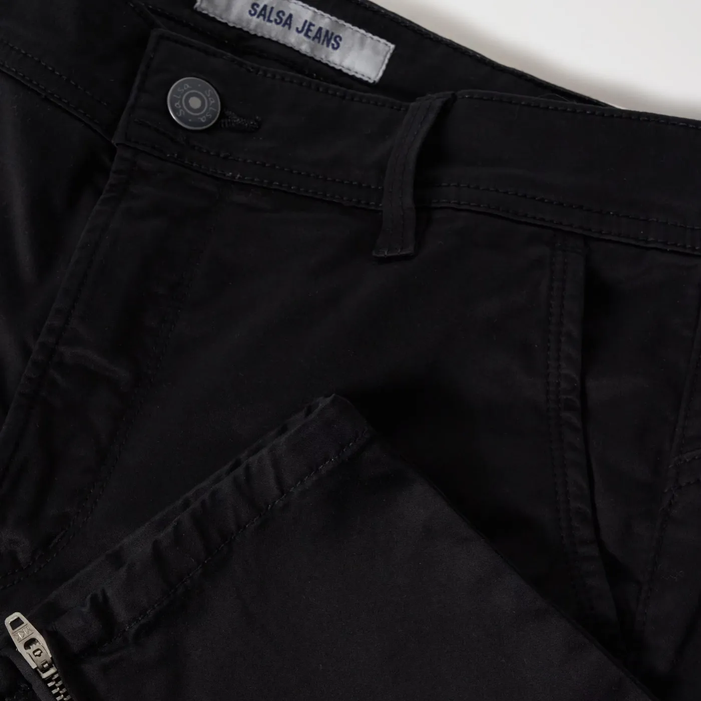 Salsa Faith Push In Cropped Leg Cargo Trousers | Black
