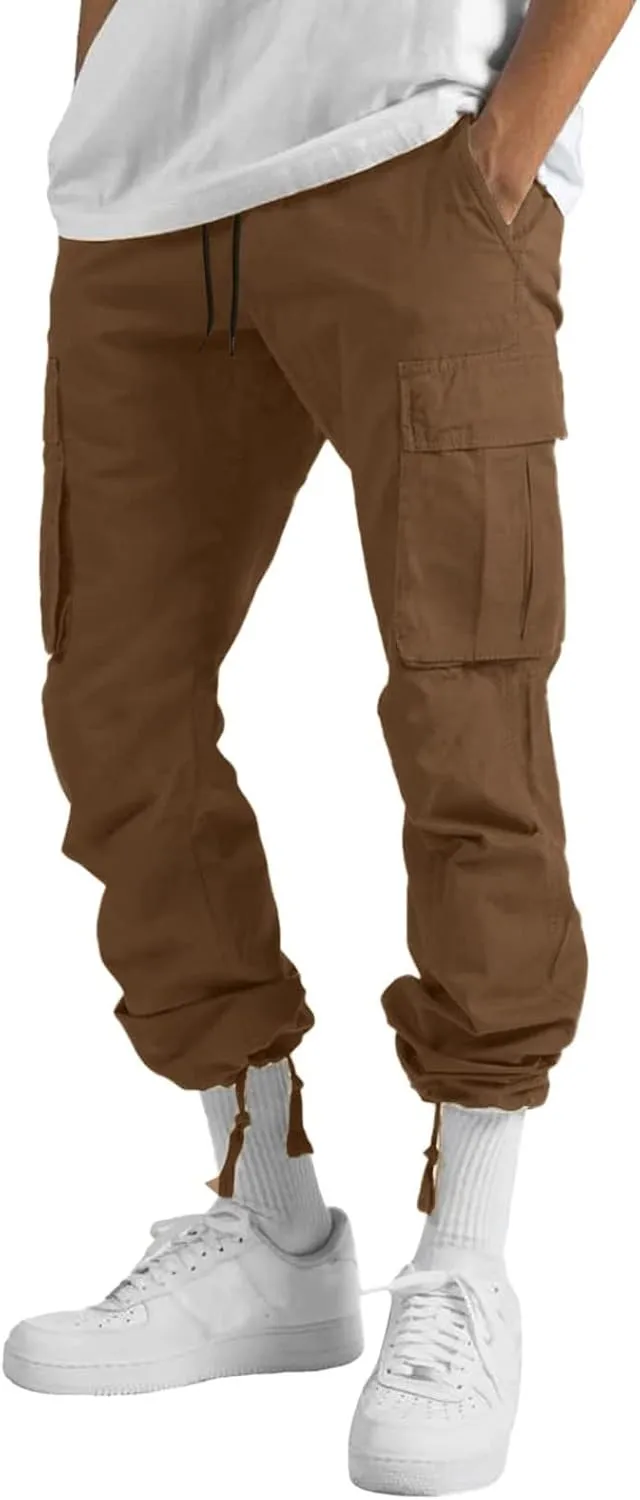 sdbrld Cargo Pants For Men Mens Trendy Relaxed Fit Beach Pants Streetwear Baggy Trousers Cargo Pants with Zipper Pockets