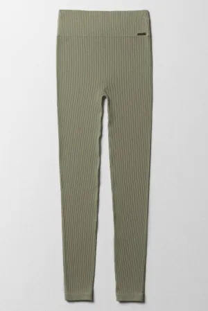 Seamless Leggings Olive Green