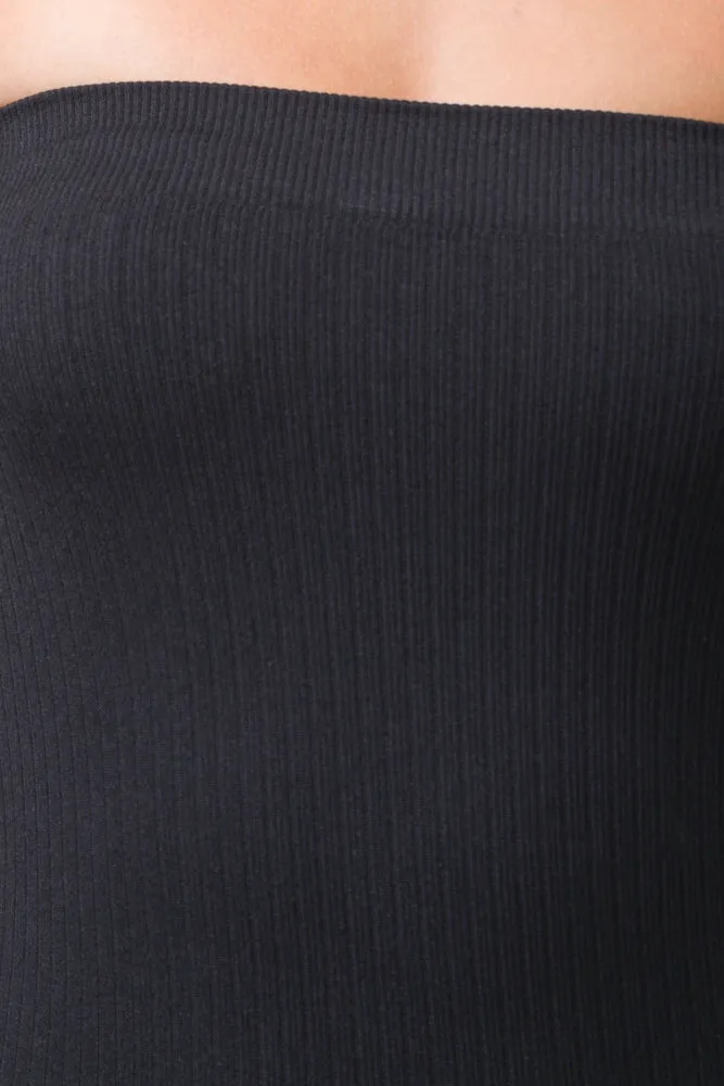 Seamless Midi Bandeau Dress Black