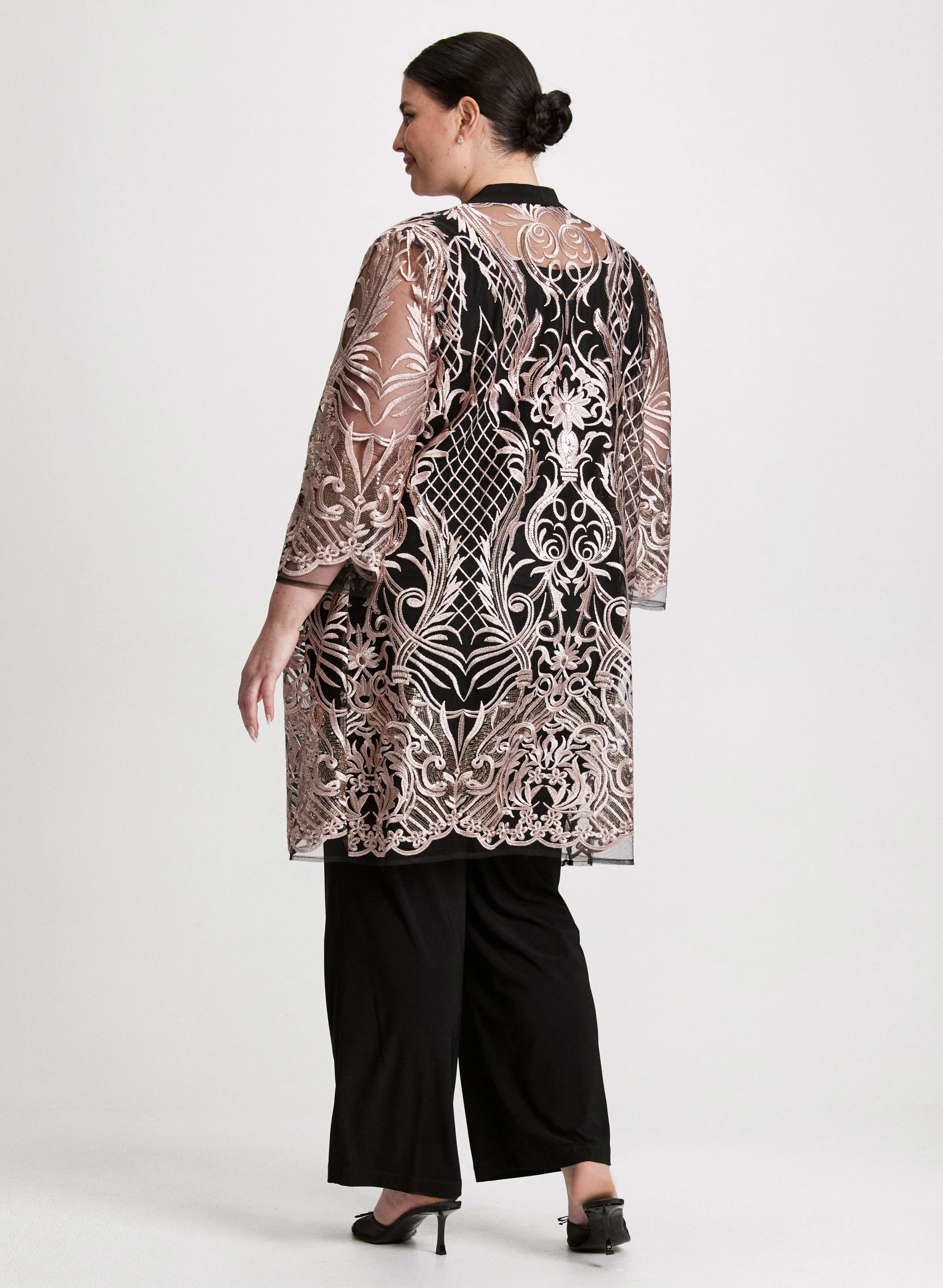Sequin Jacket, Top & Pant Set