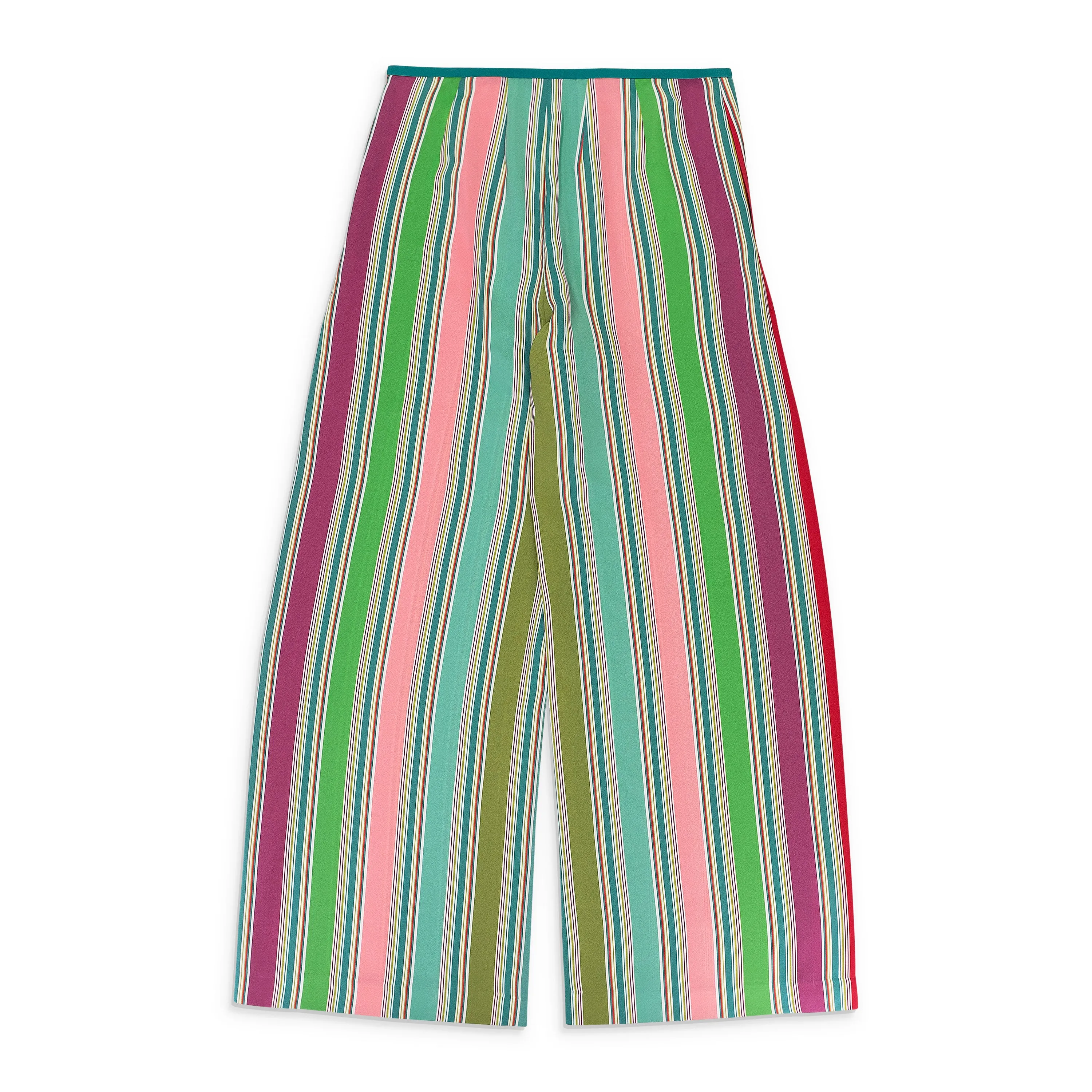 SILK MULTICOLOR WIDE LEG PANTS