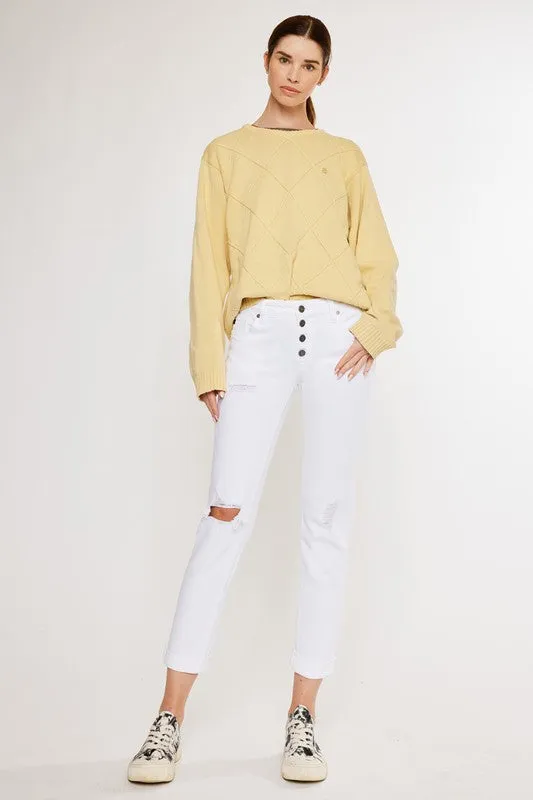 Simona Mid Rise Girlfriend Fit Jeans