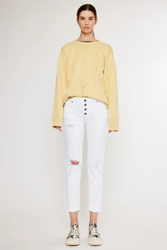 Simona Mid Rise Girlfriend Fit Jeans