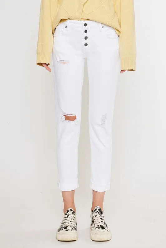 Simona Mid Rise Girlfriend Fit Jeans