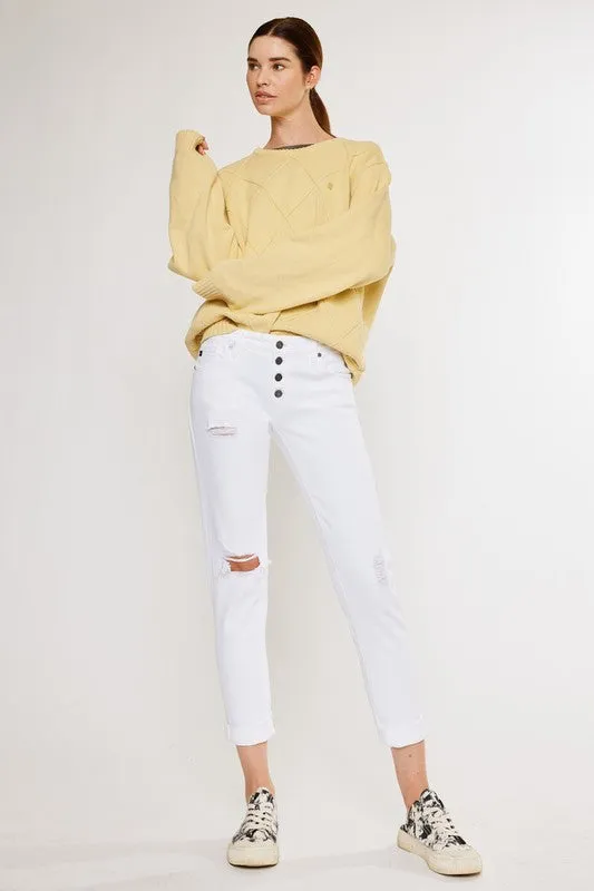 Simona Mid Rise Girlfriend Fit Jeans