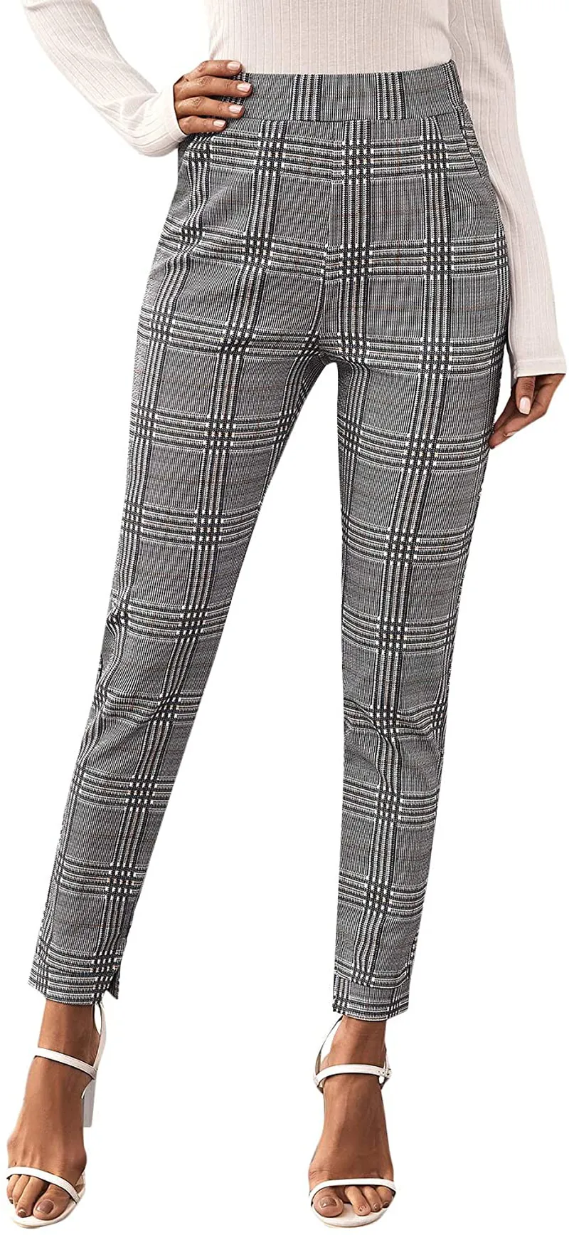SweatyRocks Women's Basic Leggings Stretchy Slim Elastic High Waist Work Pants