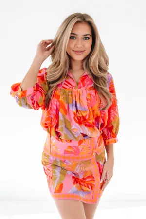 The Eden Puff Sleeve Tunic - Multi