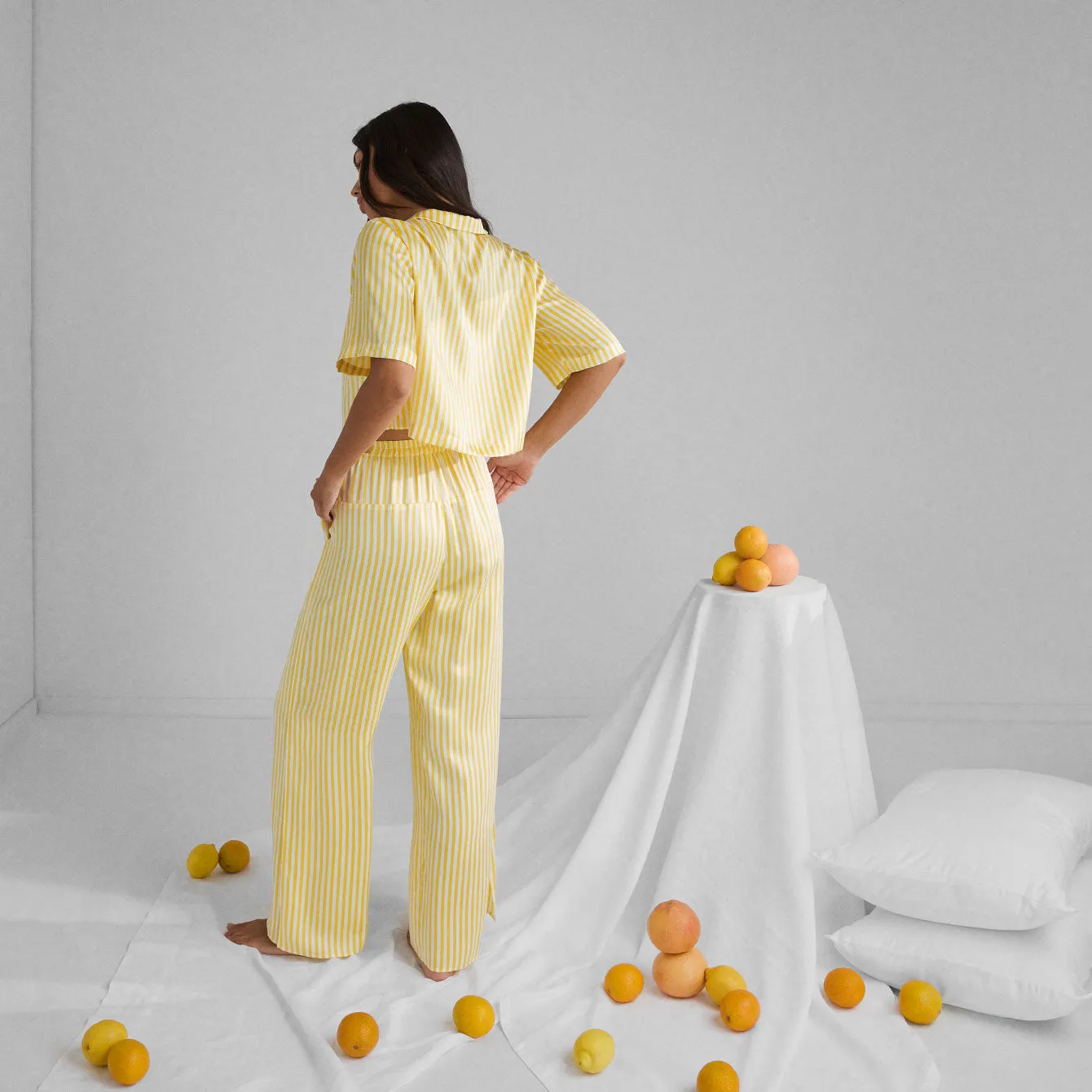 Washable Silk High Rise Pant Set