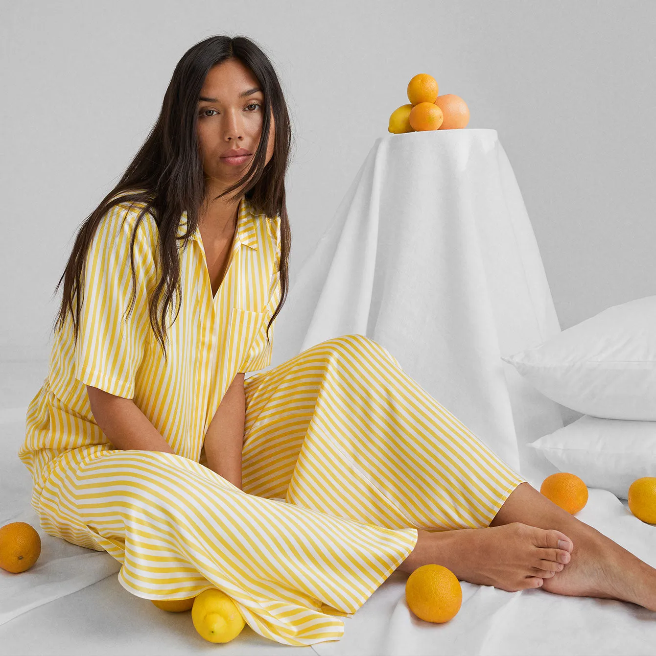 Washable Silk High Rise Pant Set