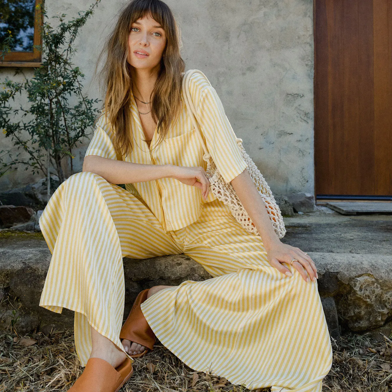 Washable Silk High Rise Pant Set