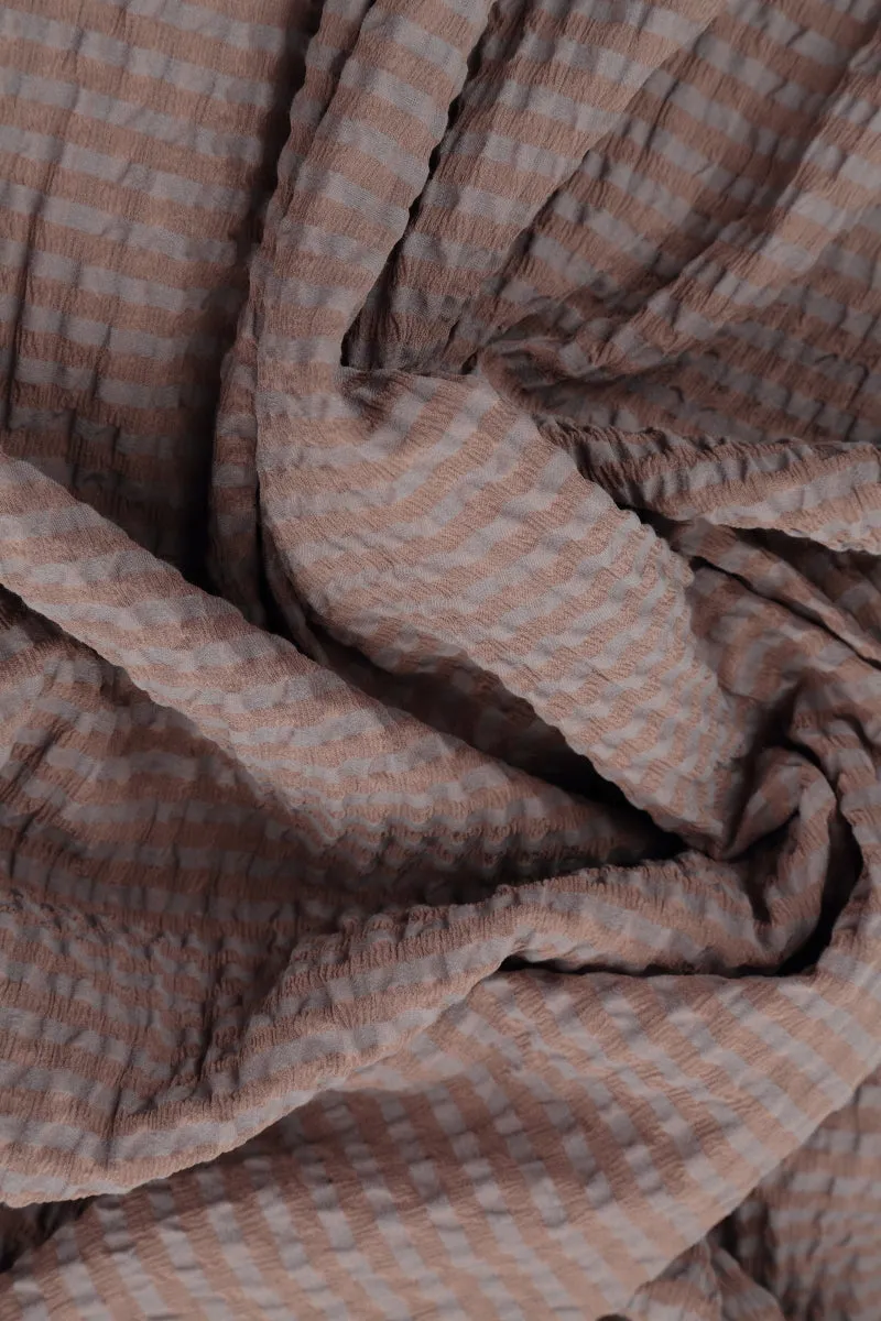 Wide Truffle Textured Silk Trousers